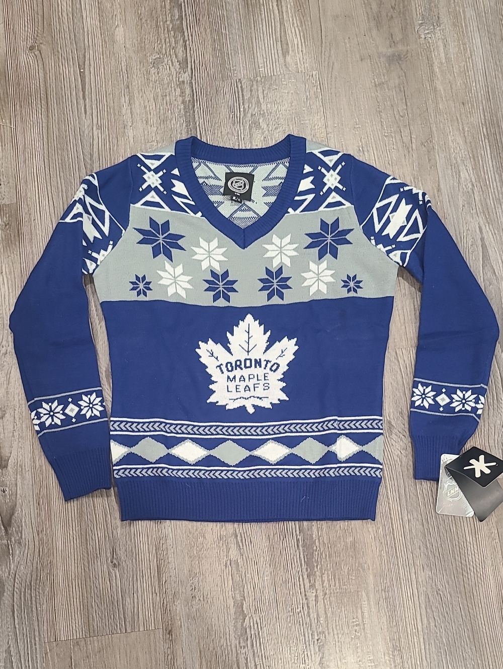 Toronto Maple Leafs Blue V-Neck Sweater Size XL